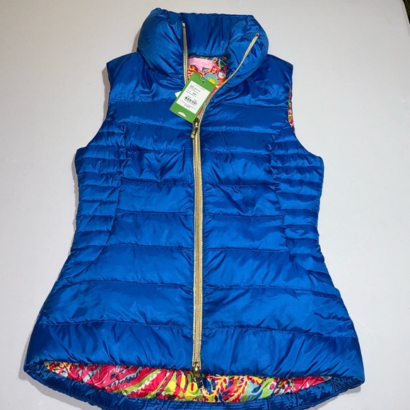 Lilly Pulitzer NWT Allie Packable Vest Brewster Blue $198 Size XXS - Picture 11 of 12